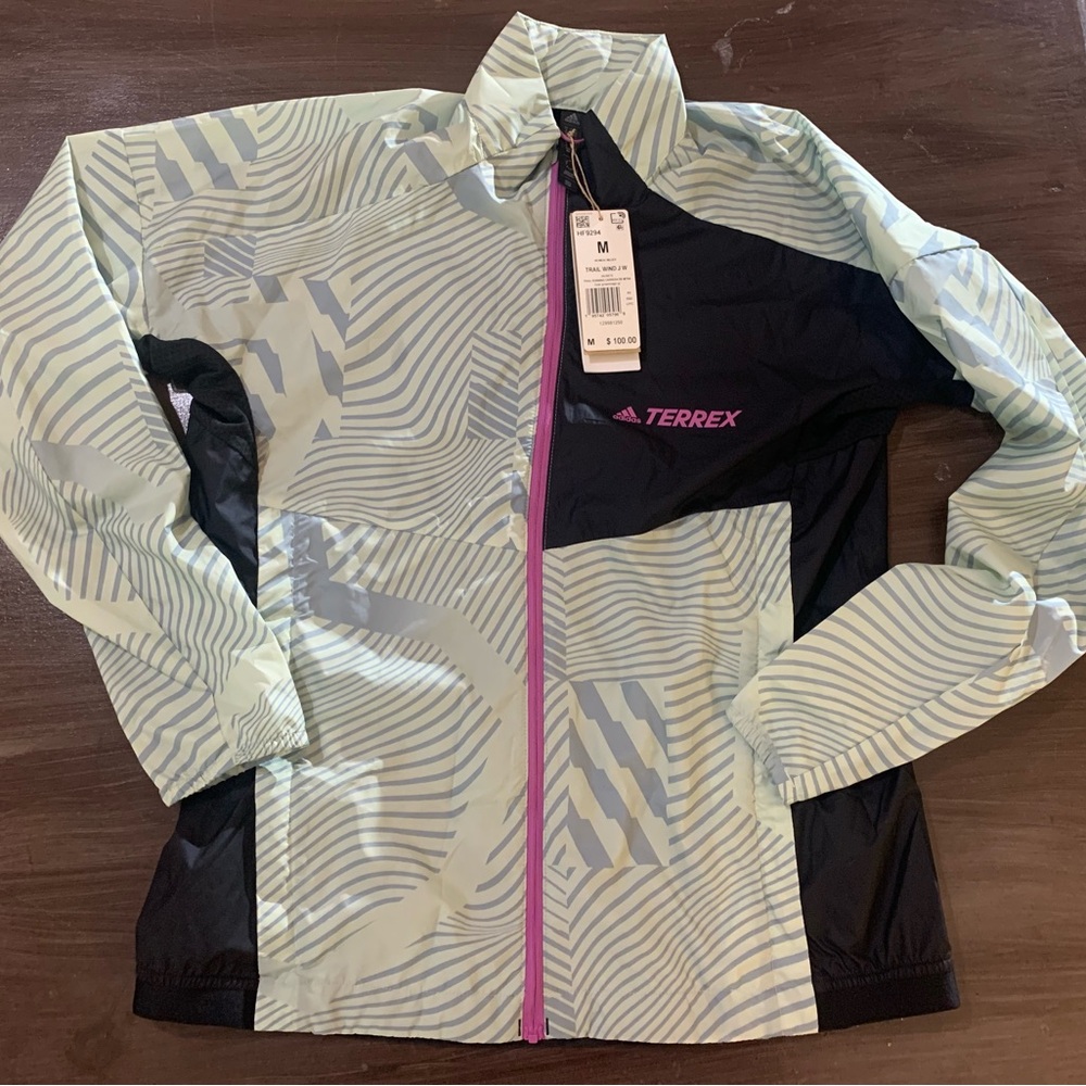 New With Tags. Adidas Women's outdoor Running trail Jacket  - Black and Cream